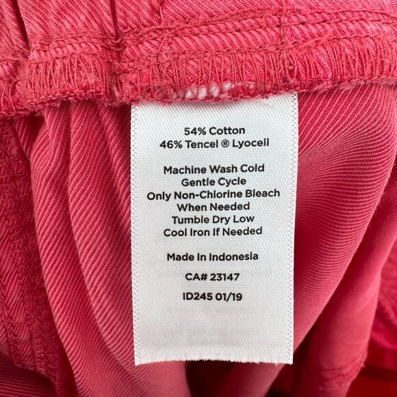 TALBOTS Washed Red Pull On Drawstring Cuffed Cotton Pant Size 6 - Picture 8 of 8